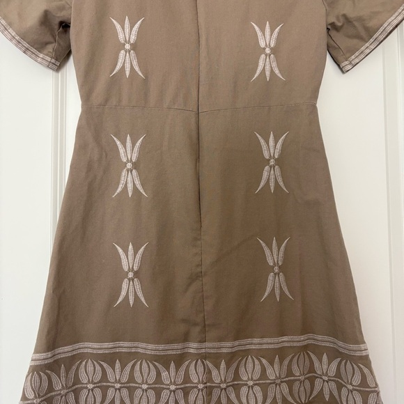 Zara Women’s Beige Embroidered Linen Blend Mini Dress - Picture 10 of 10